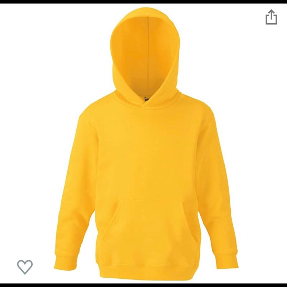 Yellow Fruit of Loom Thin Fleece Swearshirt